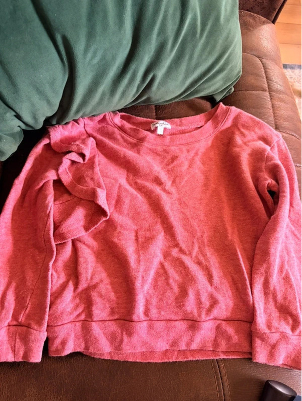 Splendid ruffle long sleeve pink